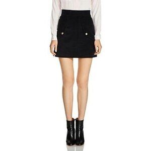 Maje Jinelle Ribbed Velvet Mini Skirt Blue Size 38